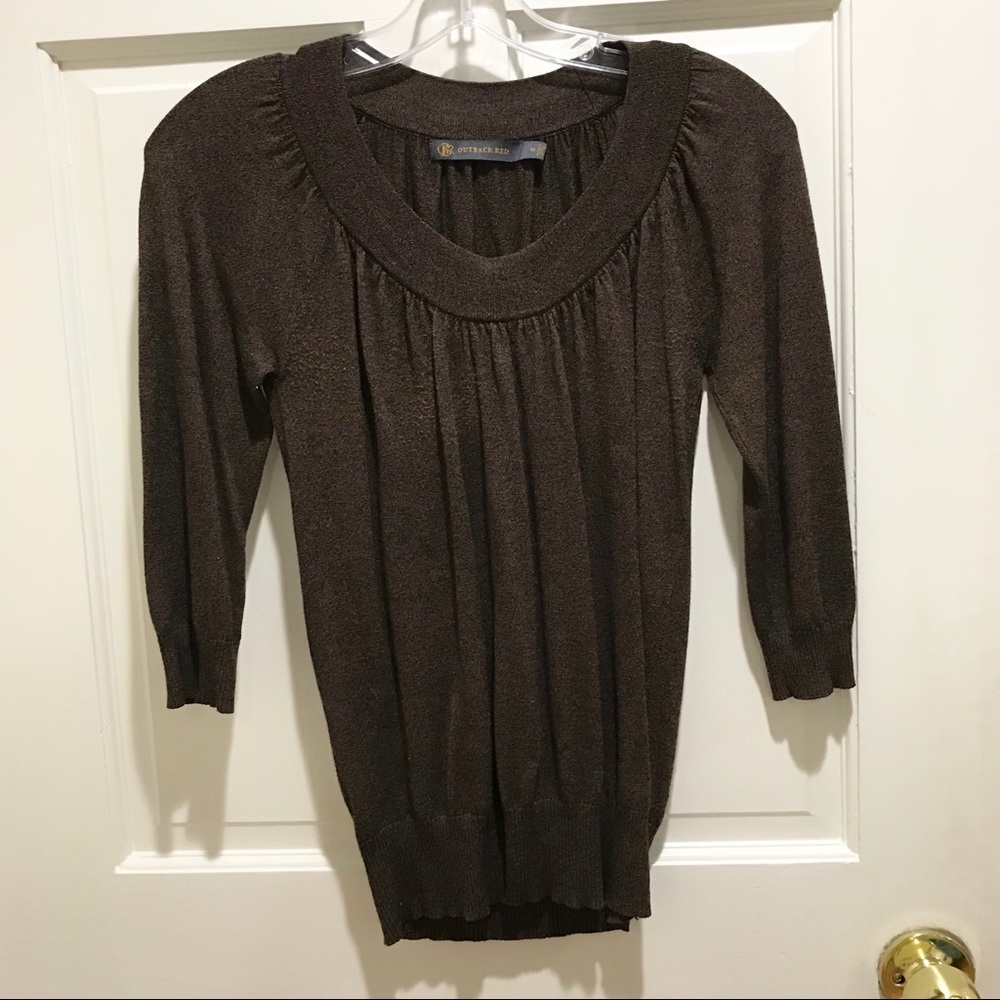 Outback Red Brown Mid-Sleeve Top